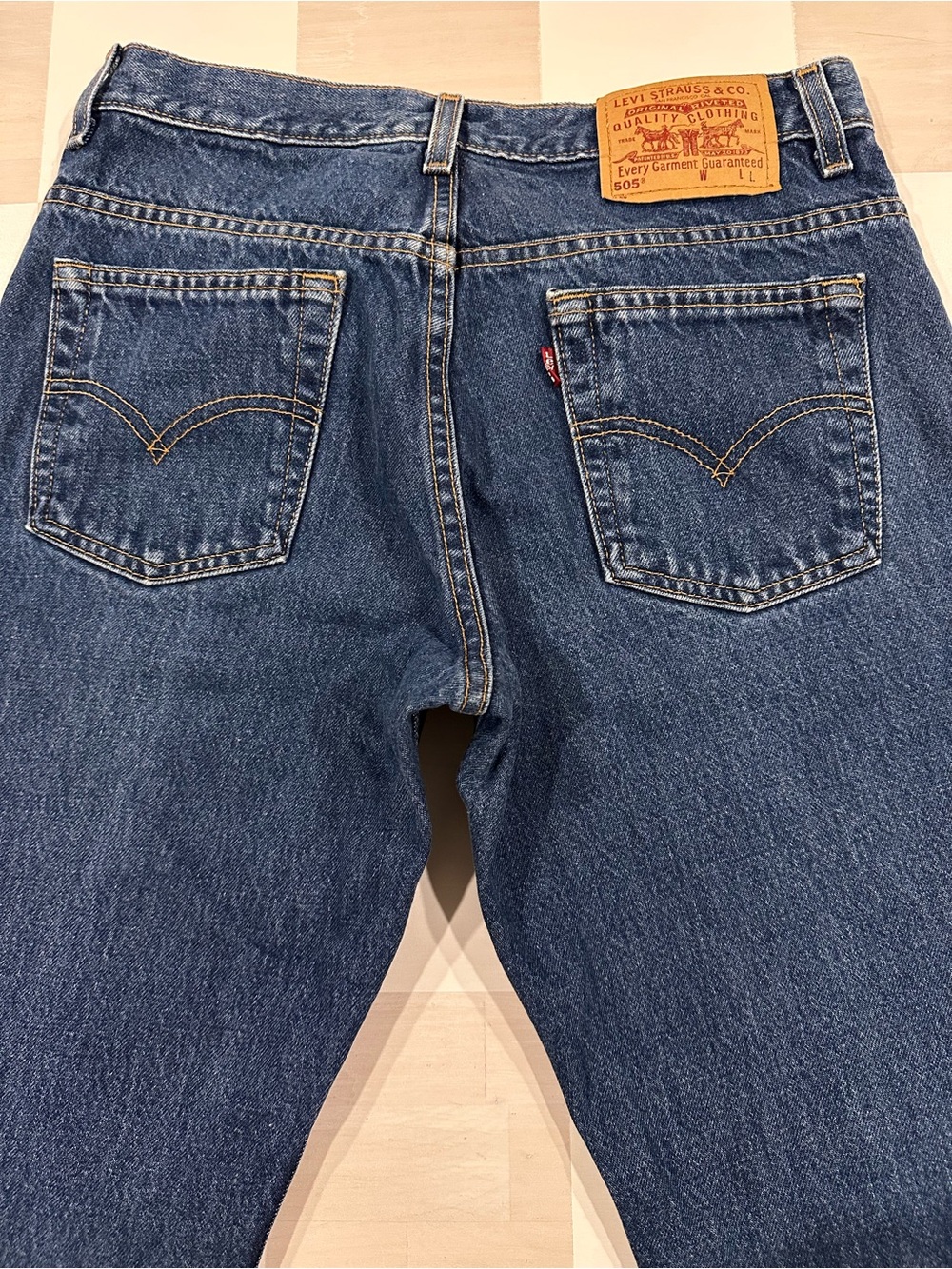 vintage levi’s 505s y2k straight leg dark blue wash denim jean
